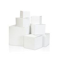 Weiße Kartons
