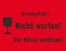 Warnetiketten "Bruchgefahr! Nicht werfen! Vor Nässe schützen!" selbstklebend 145 x 75 mm 1.000 Stück auf Rolle