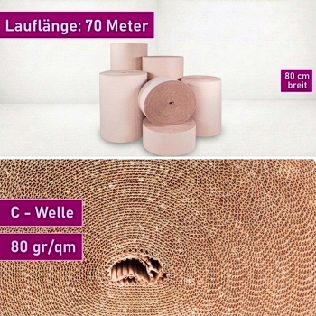 Rollenwellpappe 80 cm x 70 m