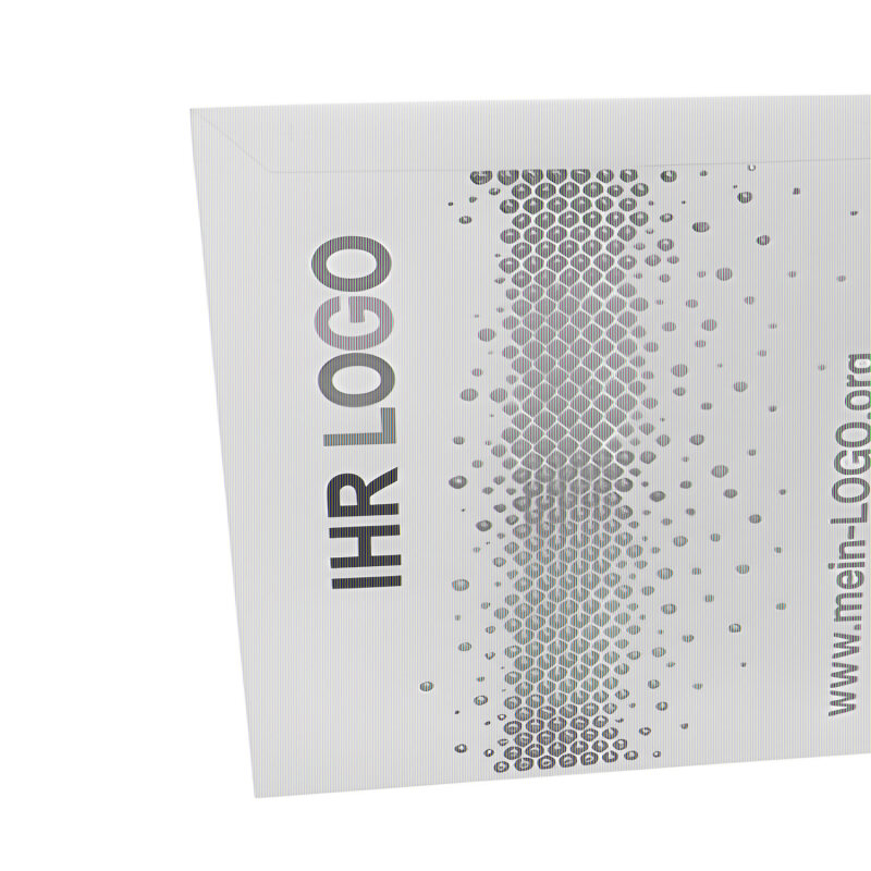 Versandtasche aus Vollpappe 175 x 250 mm Außenmaß weiß individuell bedruckt