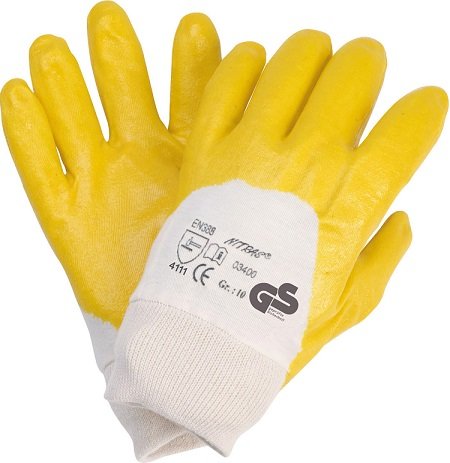 Nitril Handschuhe Garten Arbeit Schutzhandschuh gelb Gr.9/L 